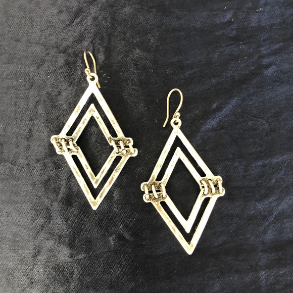 Lucky Brand Jewelry - Lucky Brand Silver Geo-Diamond with Industrial Flair Earring